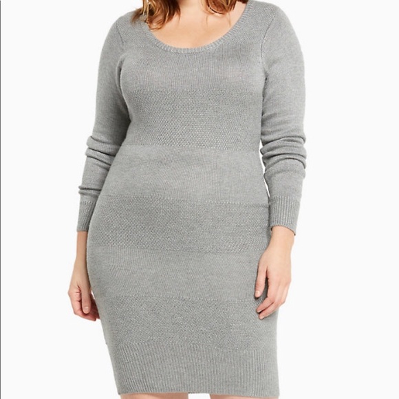 torrid Dresses & Skirts - Torrid Striped Grey Sweater Dress